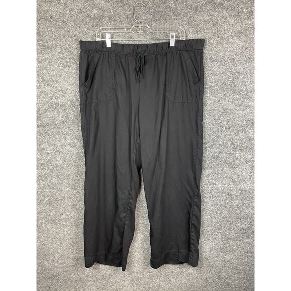 Caffe Marrakesh Pants - Caffe Marrakesh 100% Lyocell Pants Size XL Drawstring Black Boho Pockets